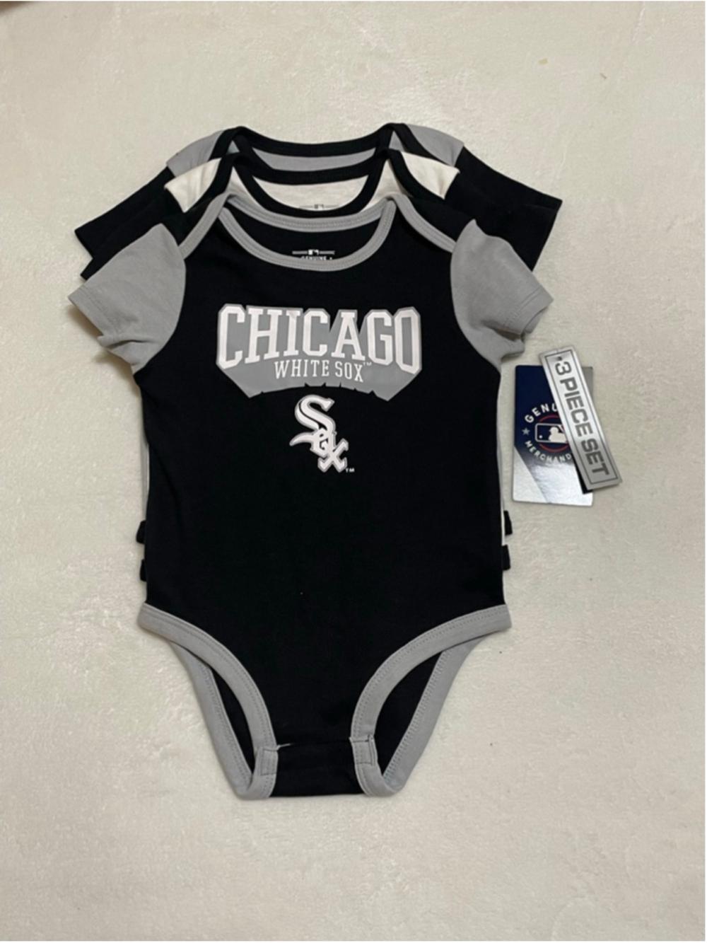 Baby Chicago White Sox Bodysuits 3-Piece Set 12 Months Black Gray